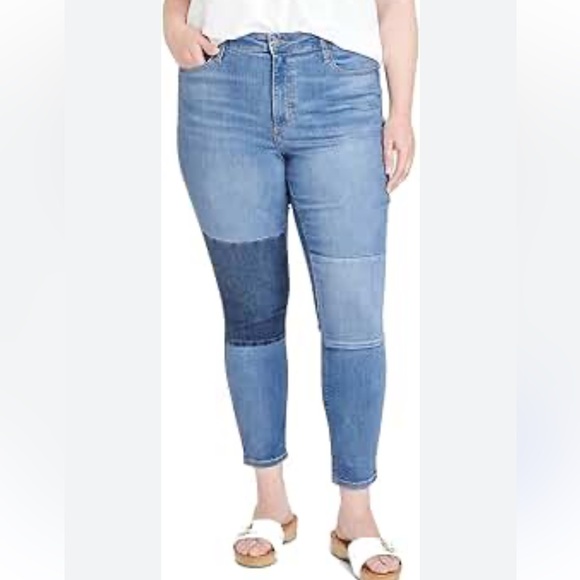 Universal Thread Denim - Except conditions Universal Thread high rise, skinny Patchwork Jeans, Size 12